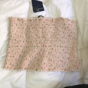 Brandy Melville blush floral tube top